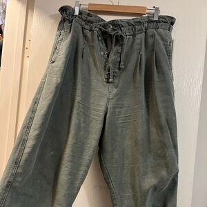 Free People Baggy Army Green Pants